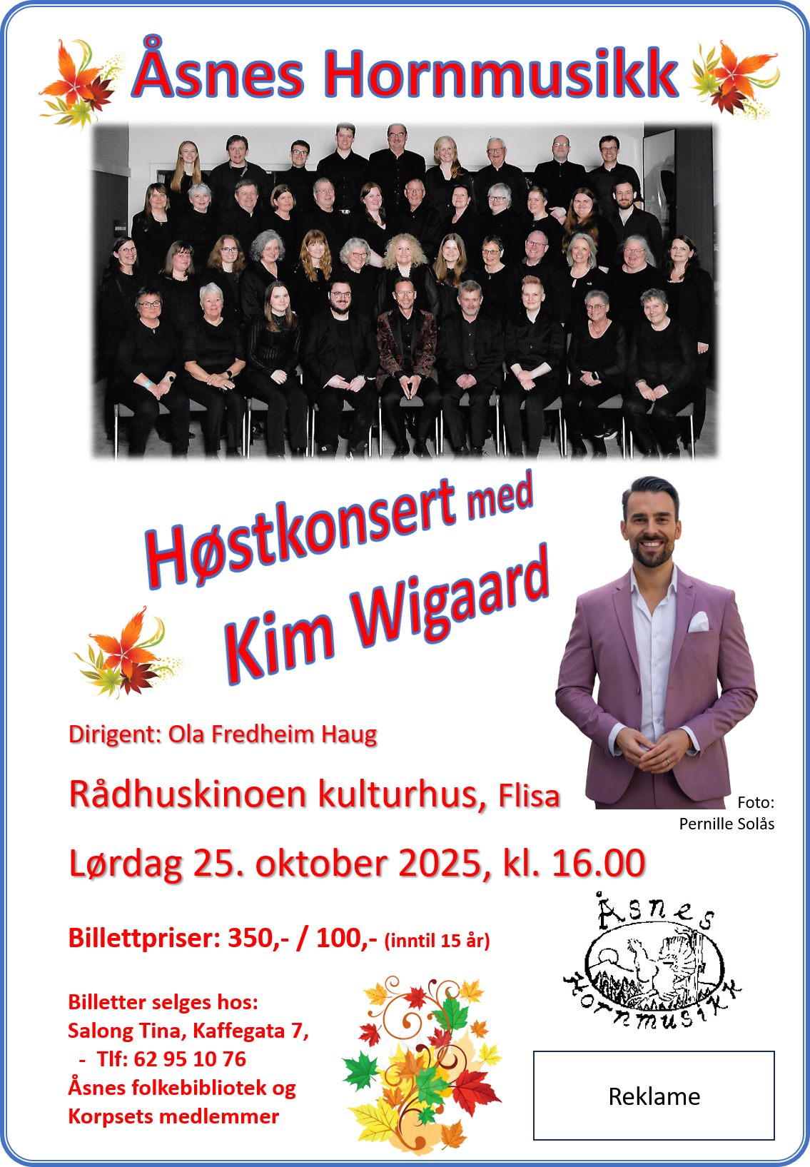 Kim Wigaard gjesteartist med Åsnes Hornmusikk